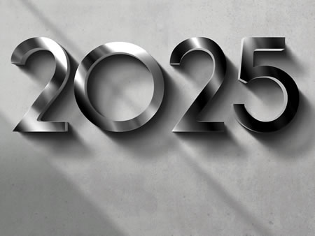 Image avec 2025 avec des reflets argentés