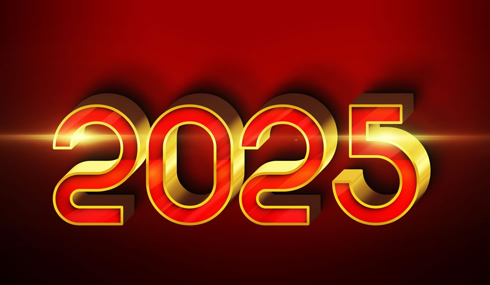 Image avec 2025 en 3D, bonne et heureuse année