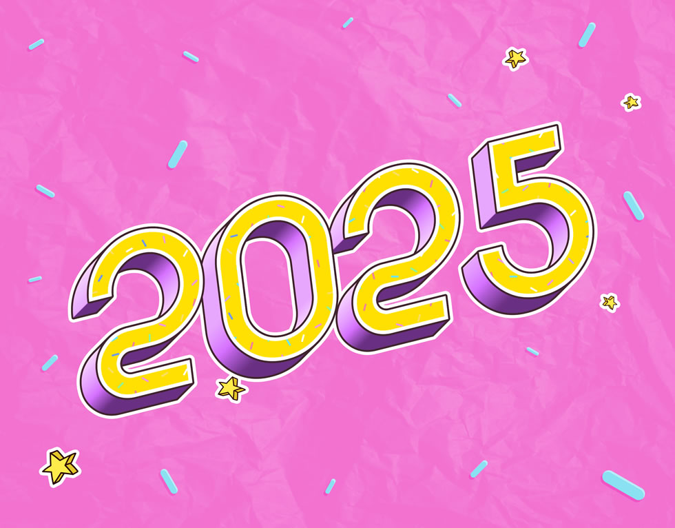 Image avec 2025 en 3D, bonne et heureuse année