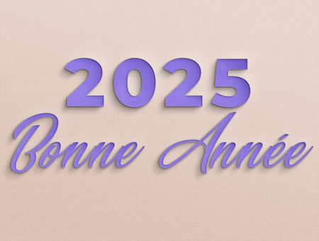 Bonne annèe 2025 en violet