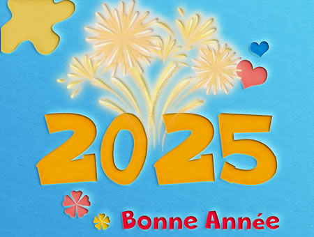 Bonne Année 2025 avec feux d'artifice