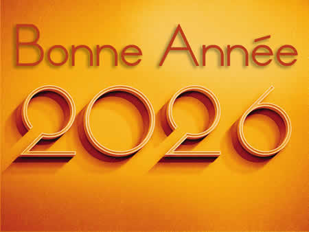 Bonne année 2026 3D orange