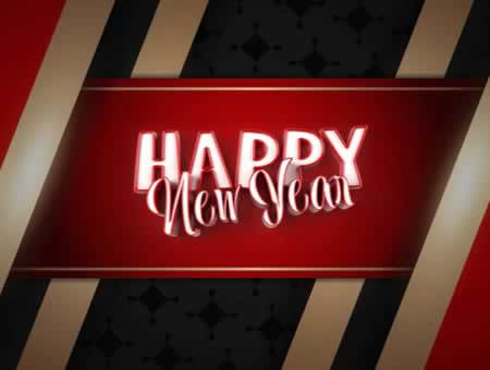 Image avec texte anglais Happy New Year sur fond rouge