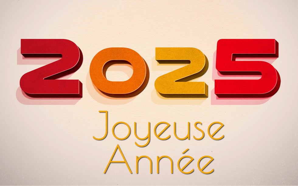 Image joyeuse année 2025 orange