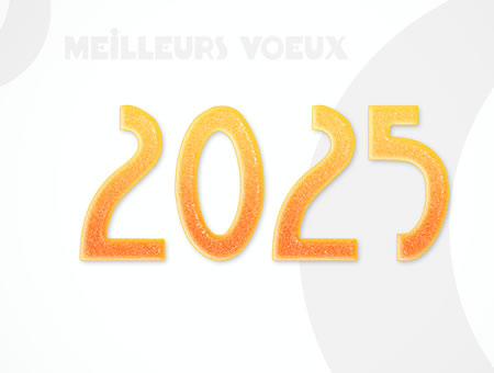 2025 en couleur orange scintillant
