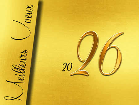Meilleurs voeux 2026 or etincelant