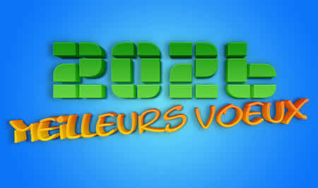 Meilleurs voeux 2026 vert orange bleue