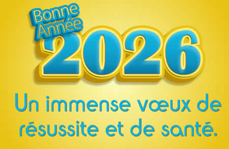 Cartes 2026 en jaune et bleu clair