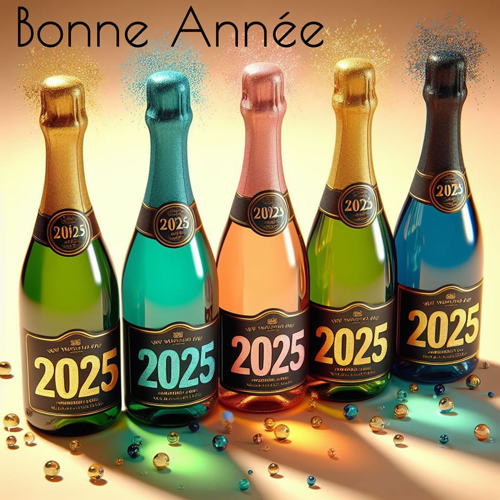 Photo champagne pour fêter la nouvelle année 2025